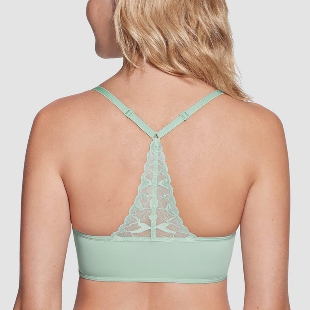 True & Co.  Everybody lace back mint green bralett  bra XL